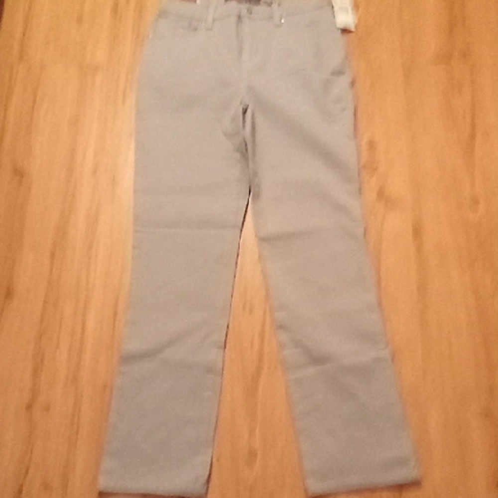 Gloria Vanderbilt Straight Leg Pants - Light Gray